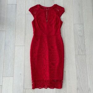 Red Lace Cocktail Dress